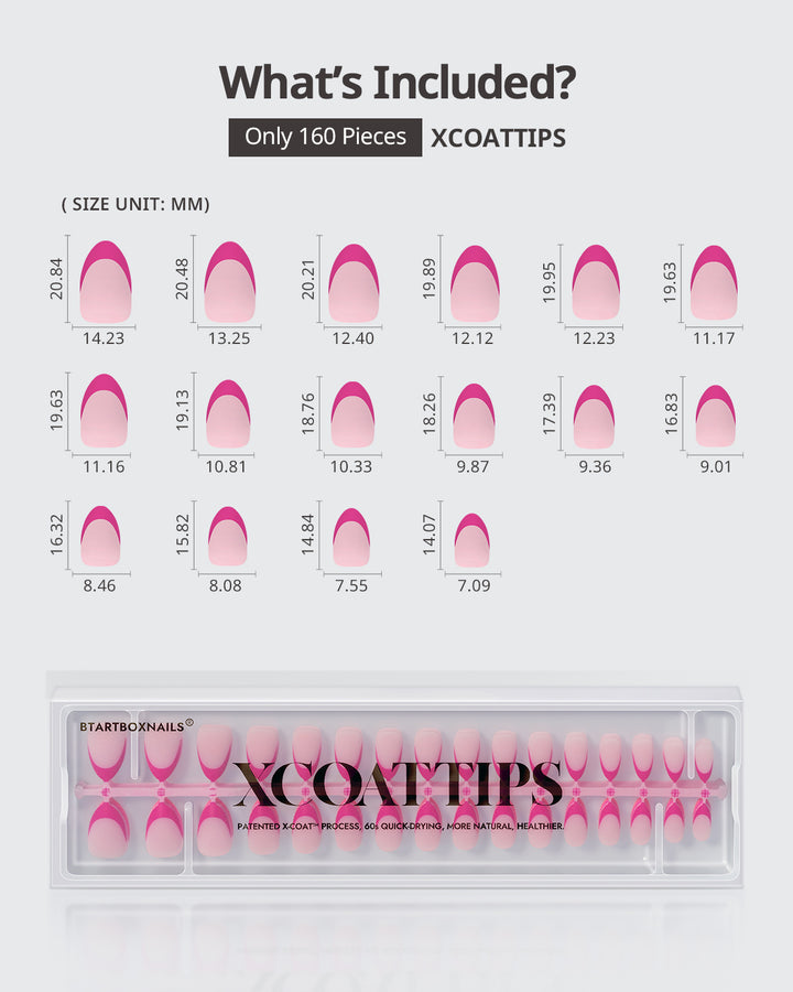 XCOATTIPS® French - Short Almond Pink Pastel Tips