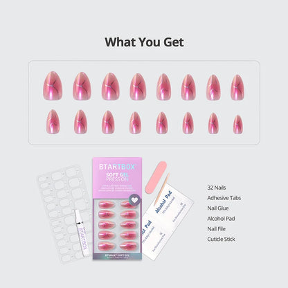 Neon Gradient Almond Nails - Soft Gel Press On