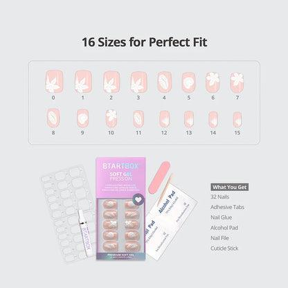 Tidefoss Squoval Nails - Soft Gel Press On
