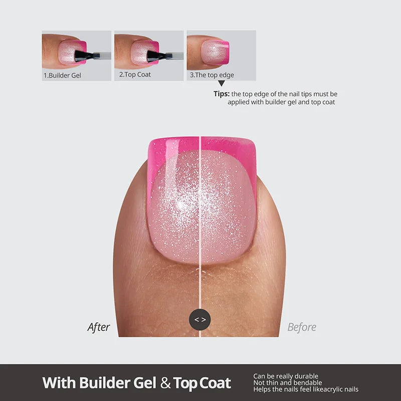 XCOATTIPS® French Brighter Pastel Toe Nail - Cat-Eye Base Square