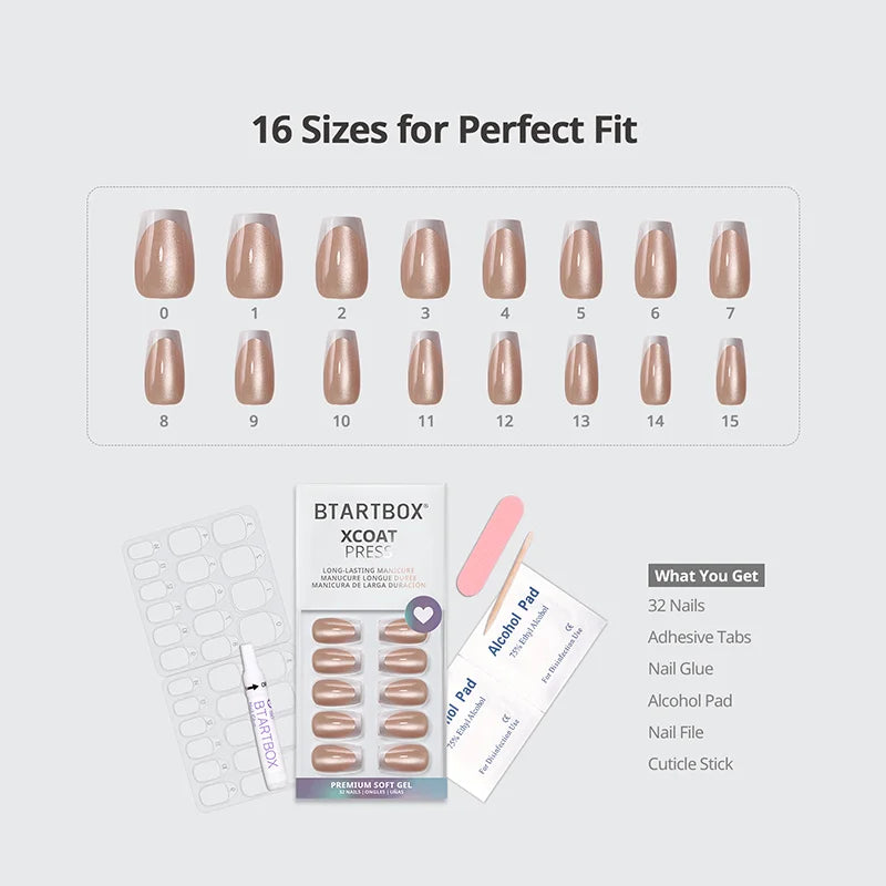Milk Foam Short Coffin Nails