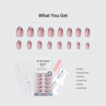 Pink Aurora Almond Nails - XCOATPRESS