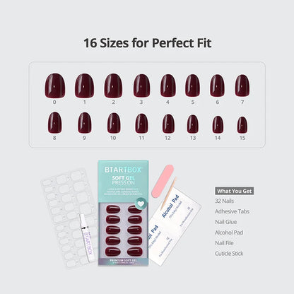 Fatal Merlot Round Nails - Soft Gel Press On