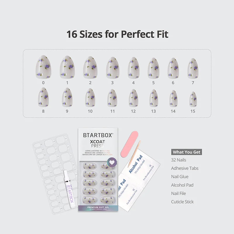 Pathside Lilac Almond Nails - XCOATPRESS