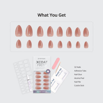 Citrine Glow Almond Nails - XCOATPRESS