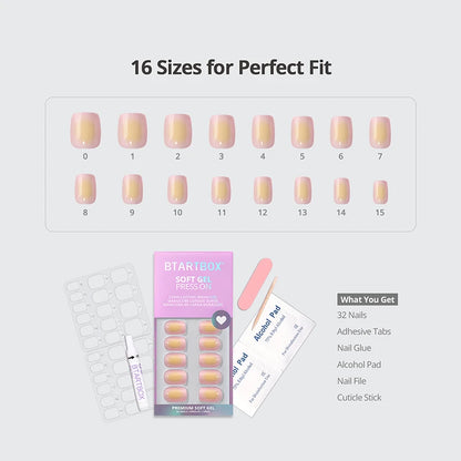 Twilight Ease Squoval Nails - Soft Gel Press On