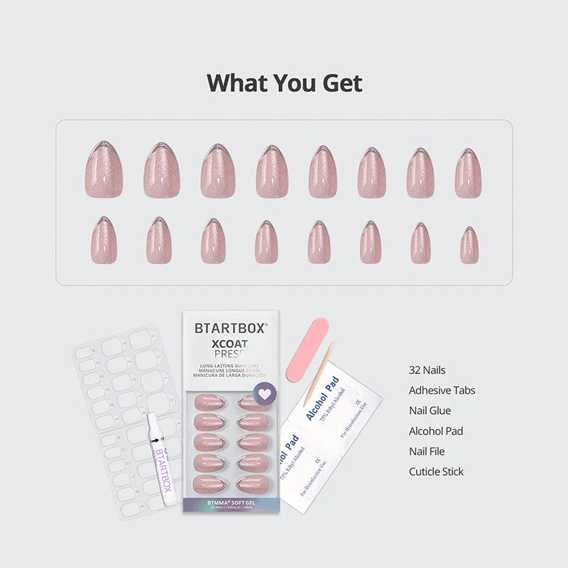 Blush Icicle Almond Nails - XCOATPRESS