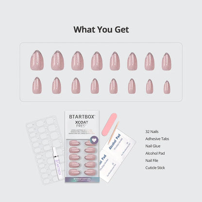 Blush Icicle Almond Nails - XCOATPRESS