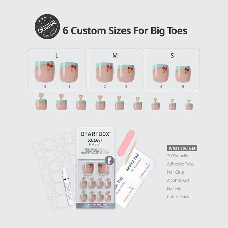 Berry Pail Square Nails - XCOATPRESS Toe Nail