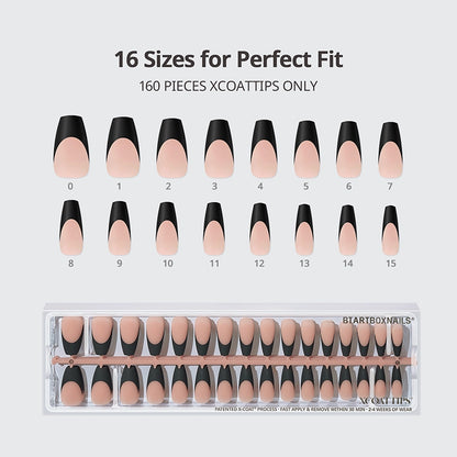 XCOATTIPS® Schwarzes French - Short Square 