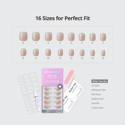 Vanilla Fade Squoval Nails - Soft Gel Press On