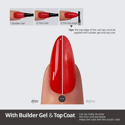 SOFTCOATTIPS™ Red Collection Five Shades Short Almond
