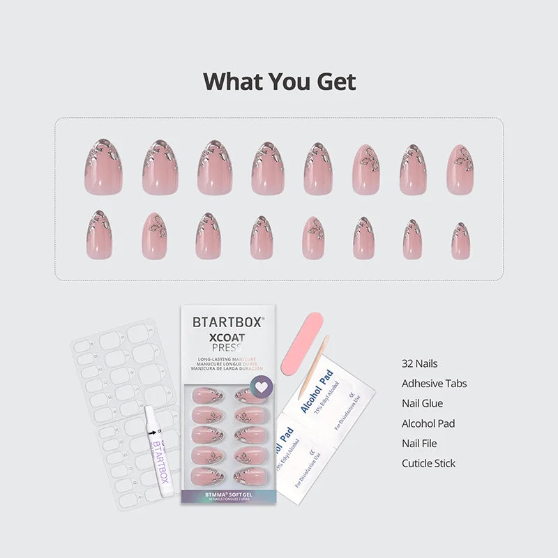 Frost Glam Almond Nails - XCOATPRESS