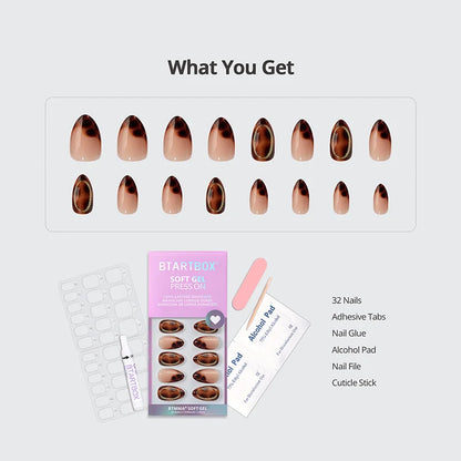 Amber Hoops Almond Nails - Soft Gel Press On