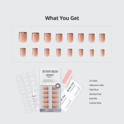 Weiße, rosa, quadratische French-Nägel – XCOATPRESS