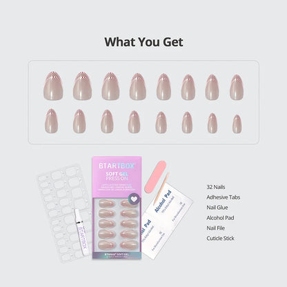 Peppermint Kiss Almond Nails - Soft Gel Press On