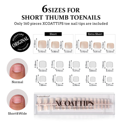 XCOATTIPS® Zehennägel – Kurz Squoval – Katzenauge 