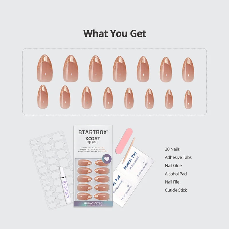 Golden Age Almond Nails - XCOATPRESS