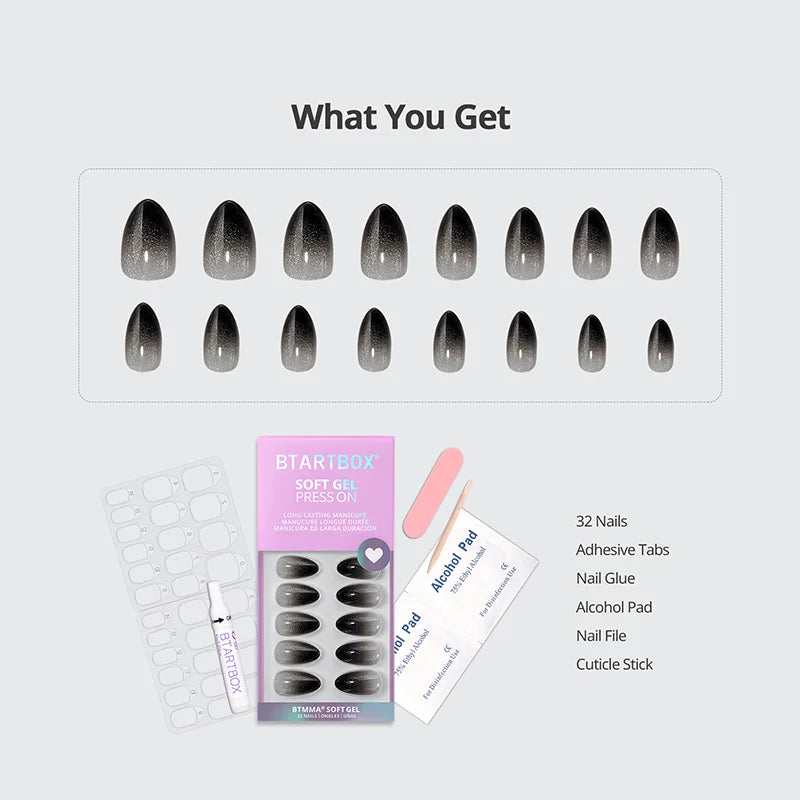 Grave Shine Almond Nails - Soft Gel Press On