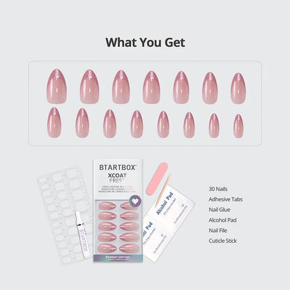 Pink Frosting Almond Nails - XCOATPRESS