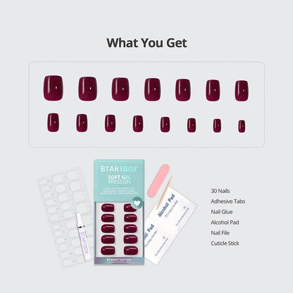 Blackberry Square Nails - Soft Gel Press On