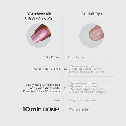 Star Bloom Ballerina Media - Unghie adesive in gel morbido