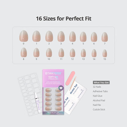 Vanilla melt Oval Nails - Soft Gel Press On