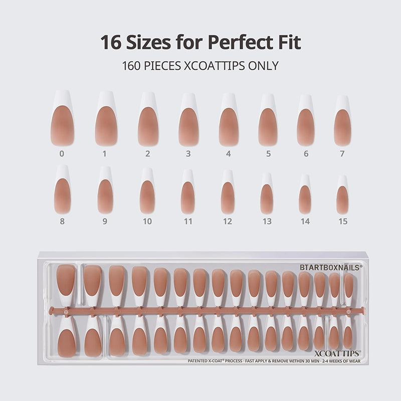 XCOATTIPS® French - Extra Long Ballerina White Tips