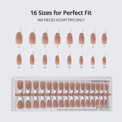 XCOATTIPS® French - Extra Long Ballerina White Tips