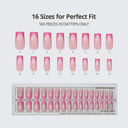 XCOATTIPS® French Brighter Pastel - Cat-Eye Base Long Square