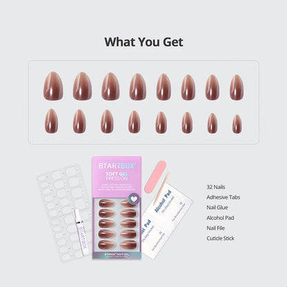 Molten Chrome Almond Nails - Soft Gel Press On