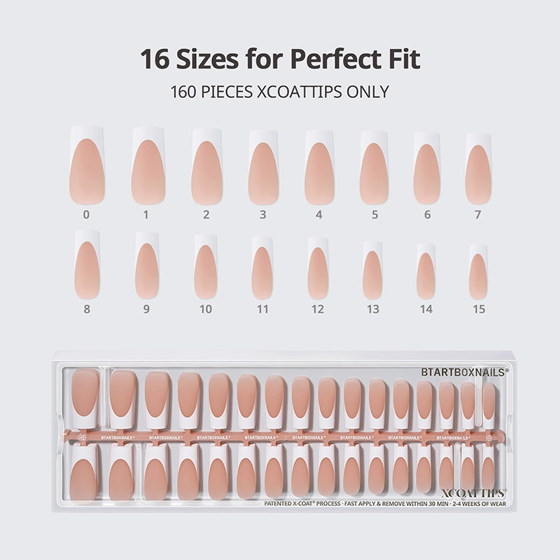 XCOATTIPS® French - Extra Long Square White Tips
