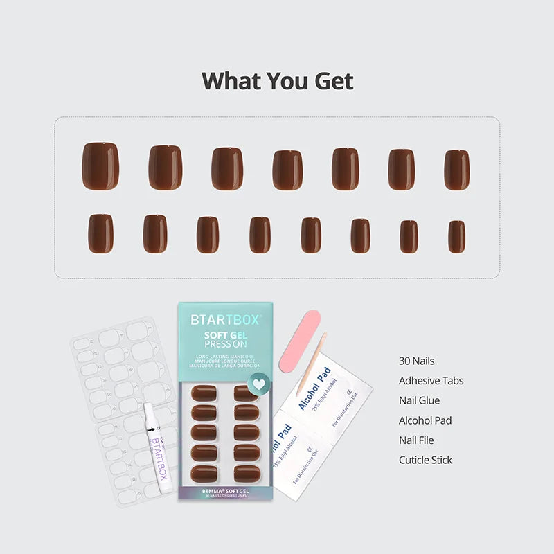 Bold Brew Square Nails - Soft Gel Press On