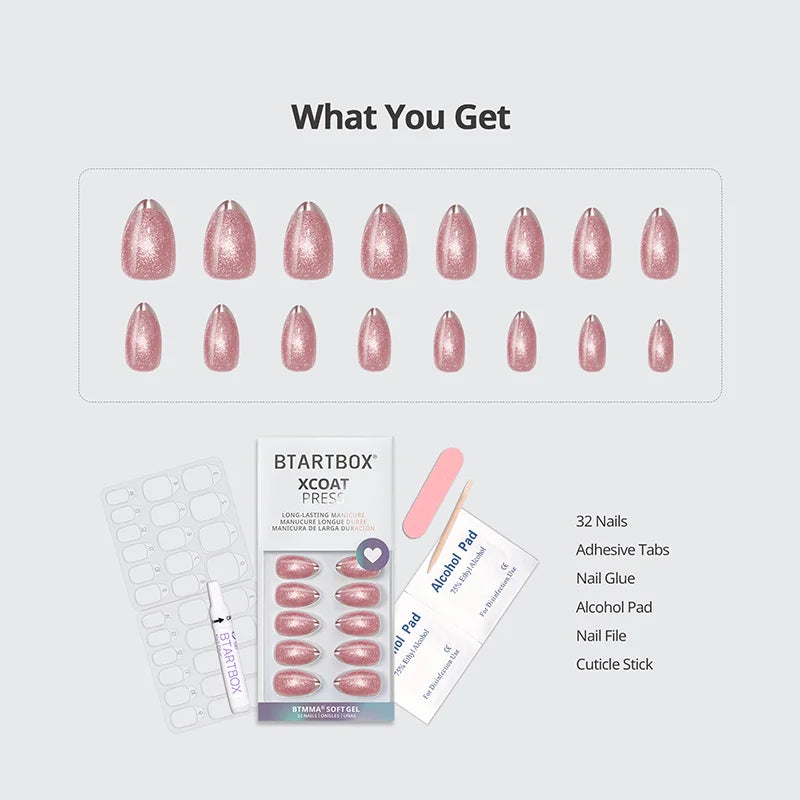 Gilded Cheer Almond Nails - XCOATPRESS