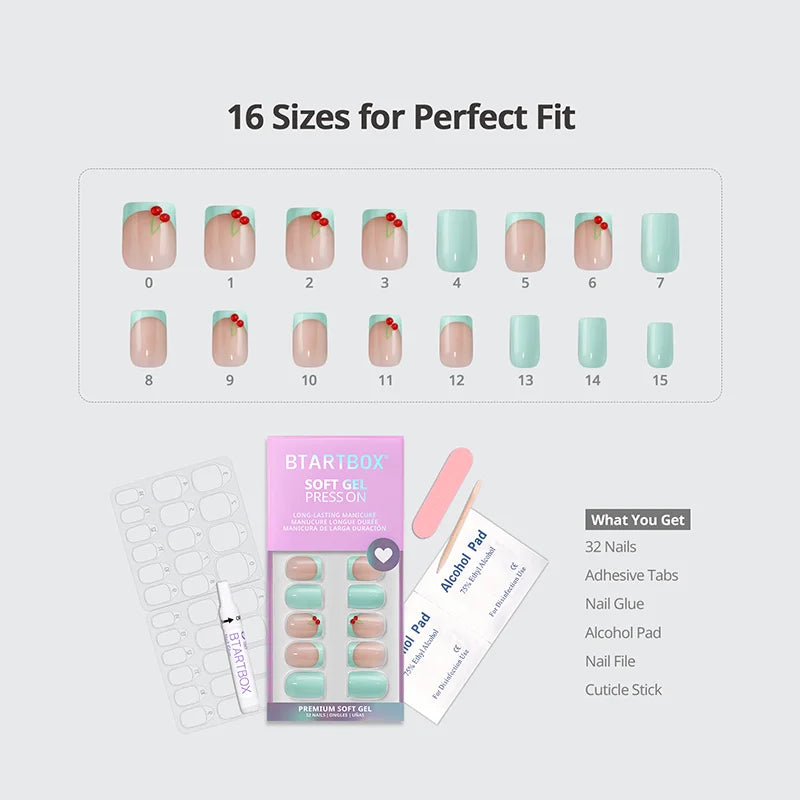 Berry Pail Square Nails - Soft Gel Press On