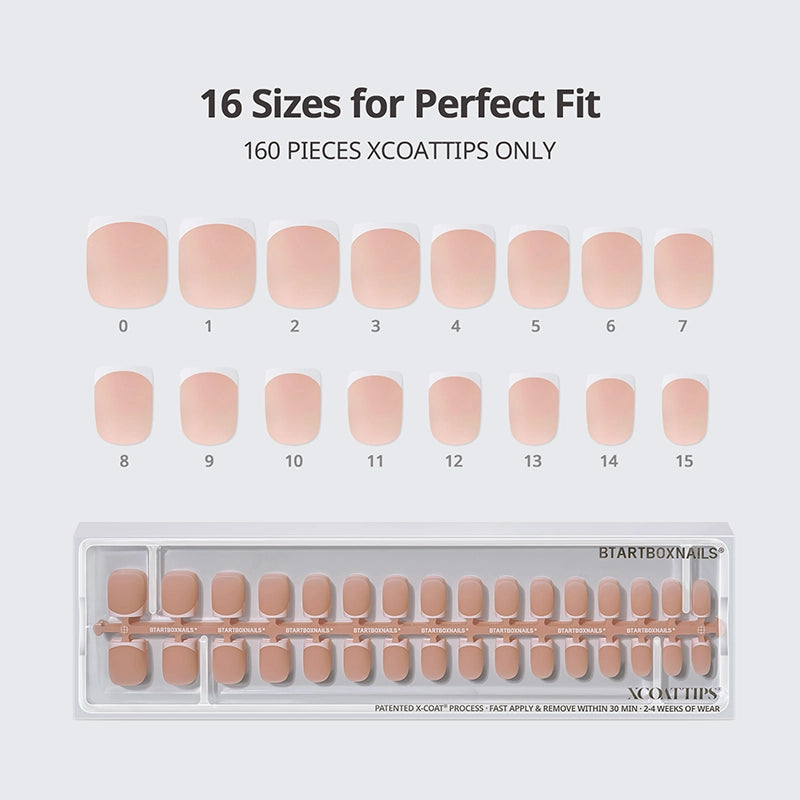 XCOATTIPS® Modern French - Extra Short Square White Tips