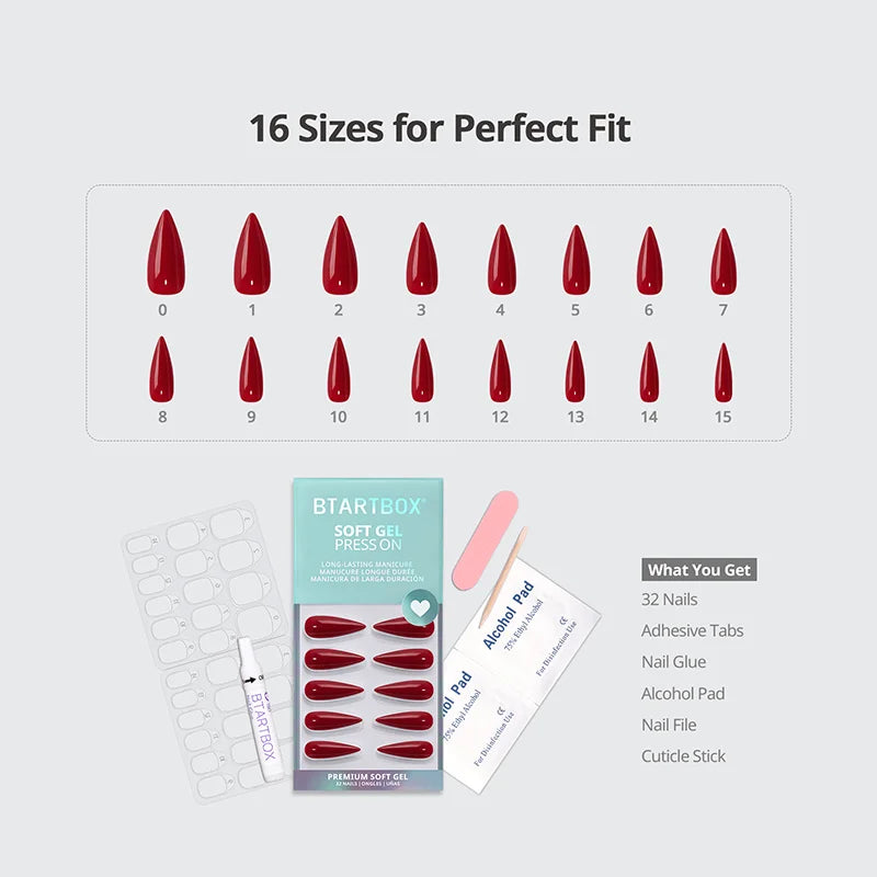 Red Allure Long Stiletto Nails