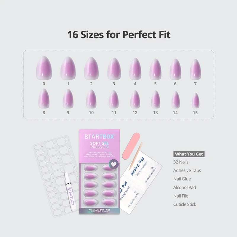 Calm Bloom Almond Nails - Soft Gel Press On