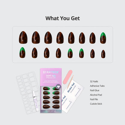 Emerald Code Almond Nails - Soft Gel Press On