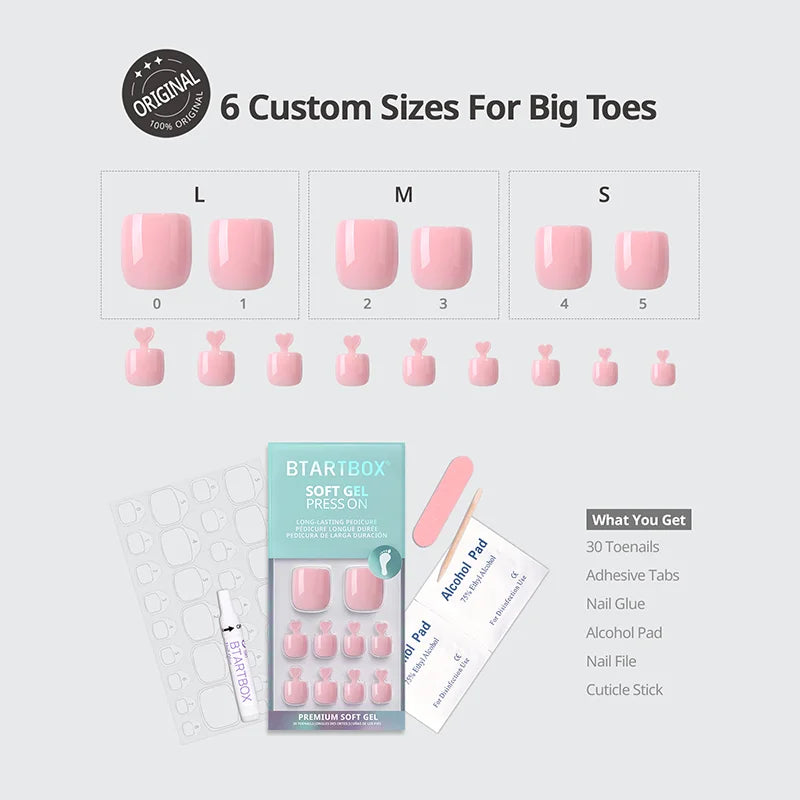 Quiet Ground Square - Press On Toe Nail