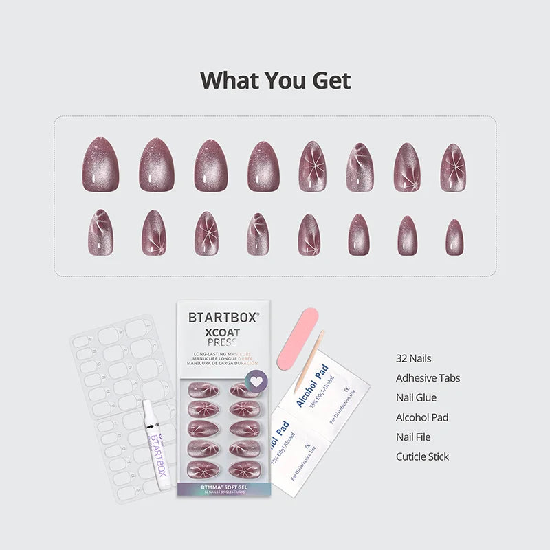 Berry Spark Almond Nails - XCOATPRESS