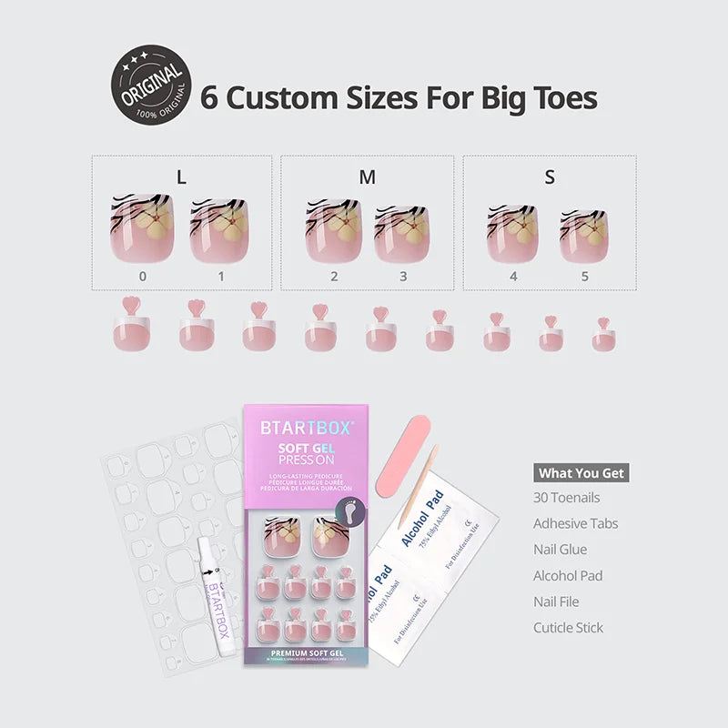 Isle Plumeria Pedi Square Nails - Press On Toe Nail