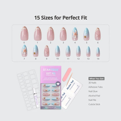 Tide Play Alomnd Nails - Soft Gel Press On