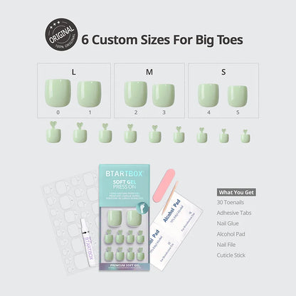 Slow Walk Square - Press On Toe Nail