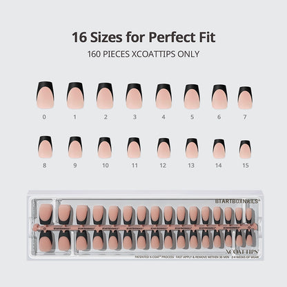 XCOATTIPS® Schwarzes French - Short Square 