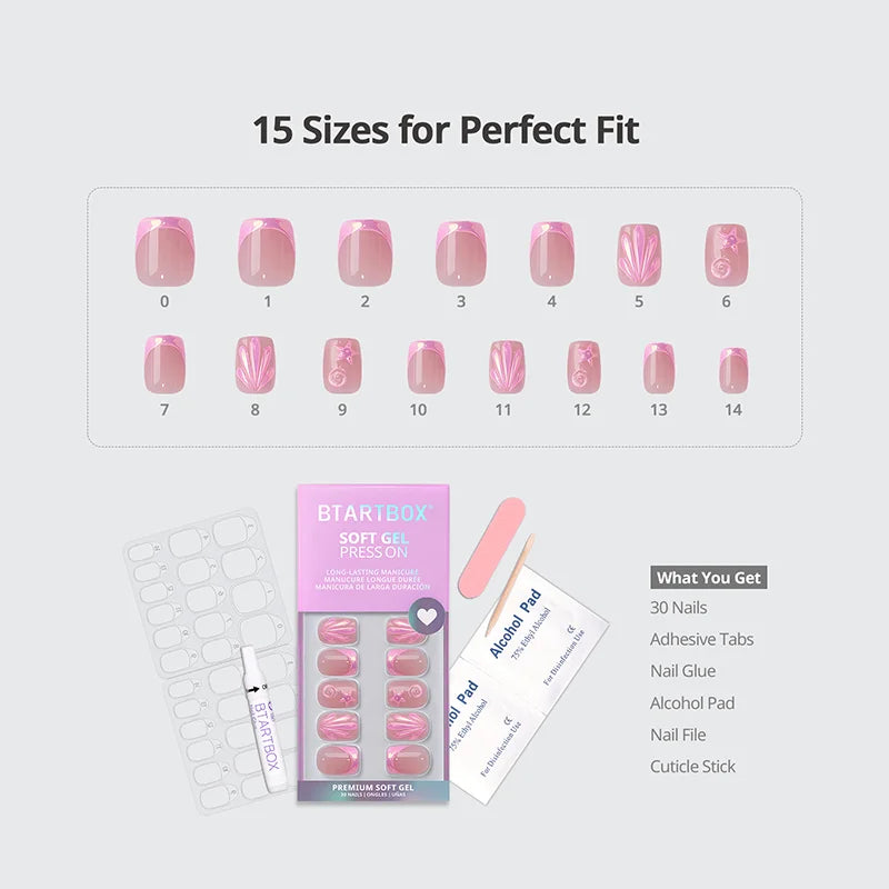 Shellglow Squoval Nails - Soft Gel Press On