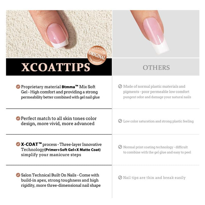 French X-Coat Tips® - Ataúd mediano