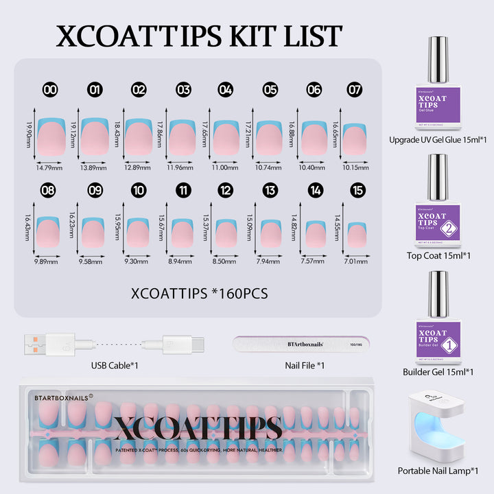 XCOATTIPS® Blue Pastel French Kit - Short Square