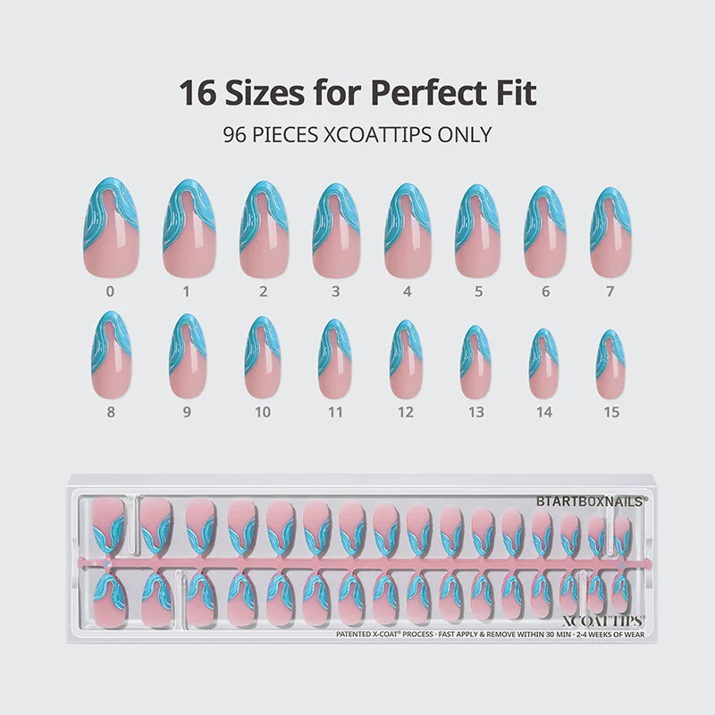 3D French Nails Medium Almond