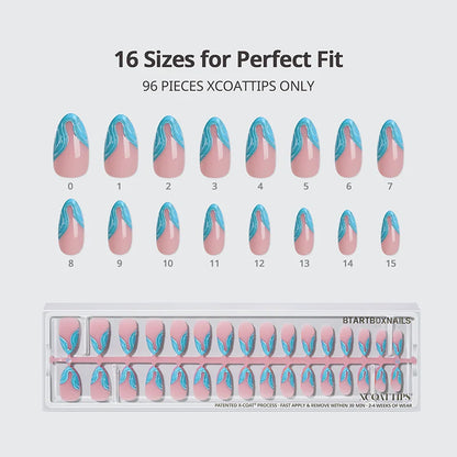 3D French Nails Medium Almond
